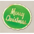 Merry Christmas Round Seal (2 1/4" Diameter) (Green)